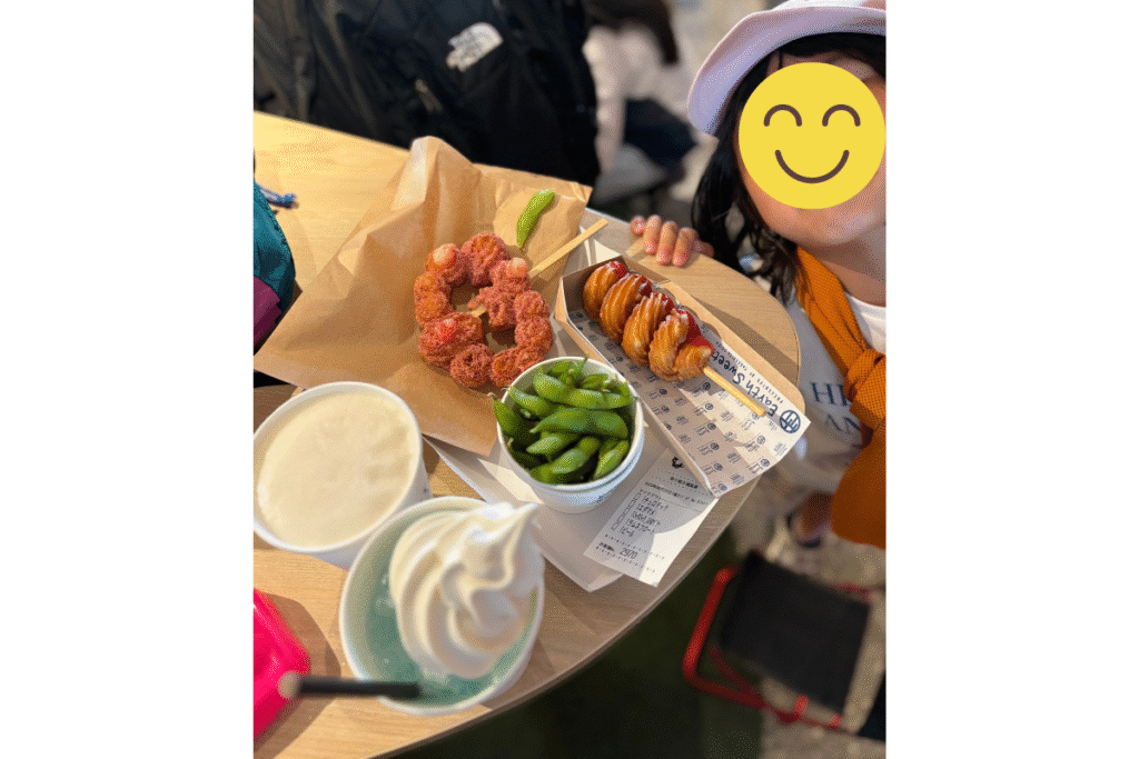 万博グルメ ランチ 軽食 チュロスドック チュロス 枝豆 ビール