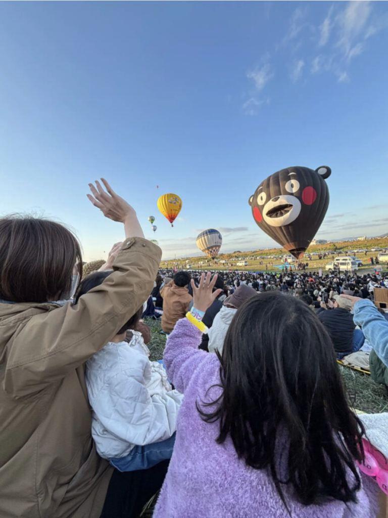 佐賀　バルーンフェスタ　パイロットさん　いってらっしゃい　バイバイ