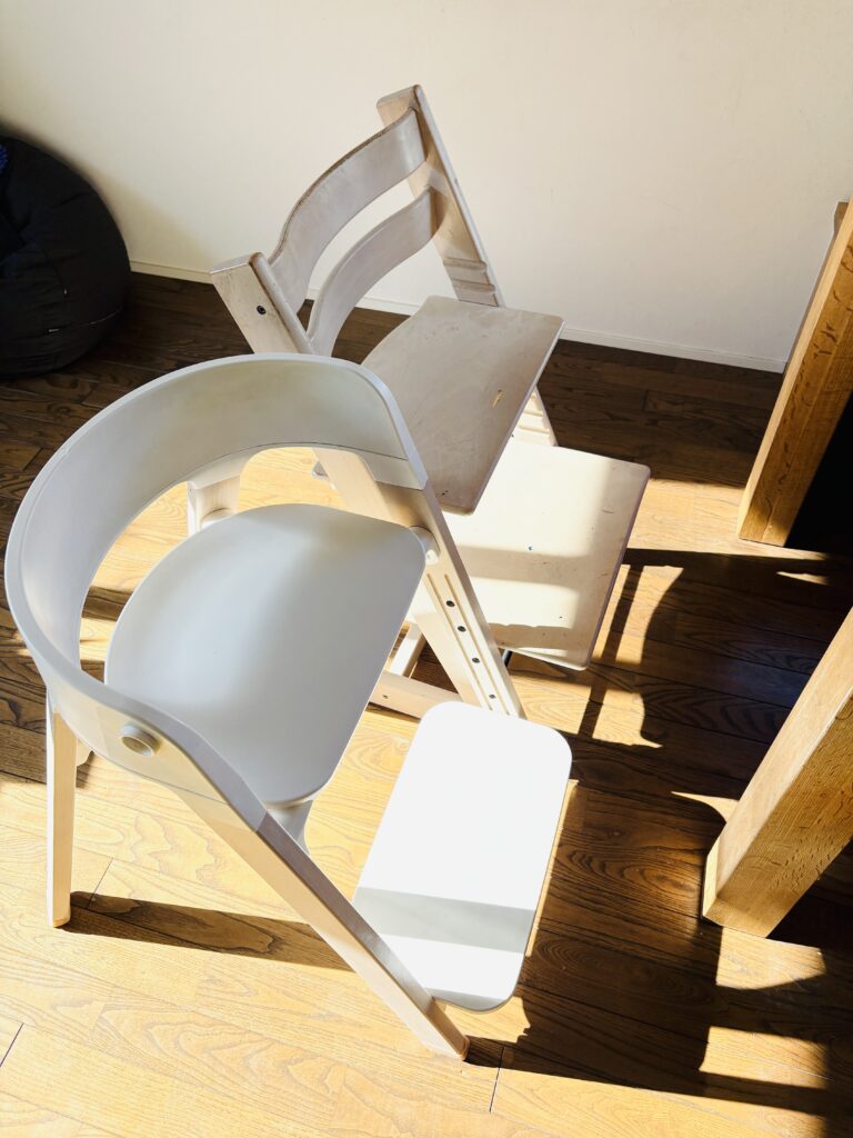 トリップトラップとステップチェア比較　姿勢　買い換え